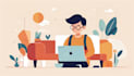 create flat vector minimalist character illustration