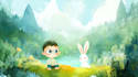 watercolor children storybook illustration