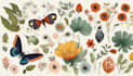draw an animal and botanical illustration