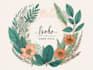 design boho chic hand drawn botanical logo