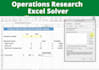 do operations research linear programming using advanced optimization techniques