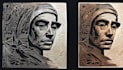 draw a portrait linocut technique