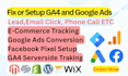 fix,setup google analytics 4 ga4 ads conversion tracking, pixel by GTM