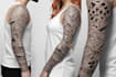 create sleeve tattoo design in geometric style