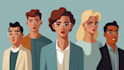 create flat vector minimalist character illustration