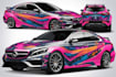 do amazing car wrap, decal, vinyl with vector illustration