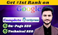 do complete onpage and technical SEO optimization for wordpress website