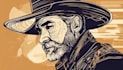create a portrait print linocut style digital art