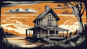 draw rustic, linocut, scratchboard retro vector