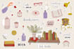 create cute hand drawn digital sticker pack