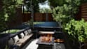 design backyard landscape, garden, patio, pool, outdoor kitchen and 3d render