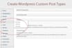 create Wordpress Custom Post Types