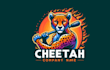 do create animated cheetah mascot logo with dynamic effects