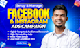 setup and manage facebook ads campaign, instagram ads and meta ad marketing