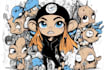 create simple character doodle art