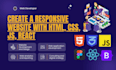 create a responsive website with HTML, CSS, js, react