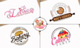 design cake, desserts, cookie, candy, bakery logo