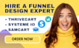 build simvoly sales funnel, landing page on thrivecart, samcart sales funnel