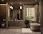 do modern bathroom interior design in 3d and render