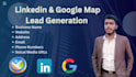 do linkedin and google map lead generation, and web research