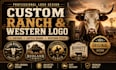 design western ranch and cattle brand style logo