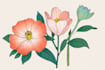 draw line art illustration botanical and flower beautifully