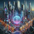 do futuristic cyberpunk city and sci fi concept art
