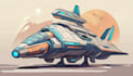 design spaceship, sci fi illustration