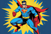 illustrate a superhero pop art portrait