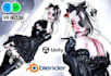 custom vrc avatar furry avatar anime nsfw 3d model 3d character modeling physics