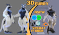 make 3d furry avatar vrchat avatar nsfw character model