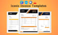 custom xero invoice design in canva, editable templates, branded stationery xero
