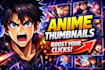create manhwa or anime thumbnails for your video