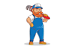 design wonderful cartoon plumber logo