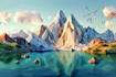 create high detailed low poly vector illustrations for