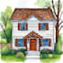 draw house illustration watercolor style
