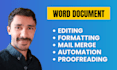 do professional microsoft word document creation, formatting, and proofreading