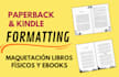 professional book formatting and layout, paperback, ebook