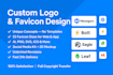 create a logo for your brand with website favicon and modern icon design