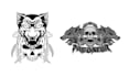 make creative skull wolf logo