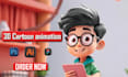 create 2d and 3d cartoon design with 3d modeling or rendering