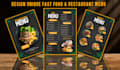 do design restaurant menu, food menu and unique menu design