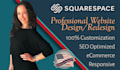 design and develop a professional squarespace website
