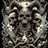 create dark art illustration, horor and skull artwork