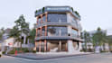 design house exterior model, 3d rendering, walkthrough