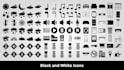 create minimalist black and white icon sets