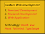 do react vue web development and web application development