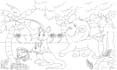 make colouring book page children and adults