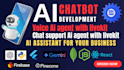 develop ai chatbot by chatgpt llm langchain, pincon, livekit