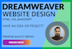 design and develop your website using dreamweaver